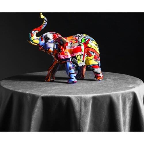 Multicolor Mini Resin Elephant Figurine Statue Polyresin Arts Animal Sculpture Doll Toy for Home Decor Holiday Birthday Gifts