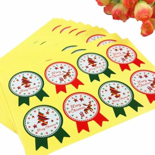 80PCS/pack Red Green stationery supply Merry Christmas Tree for evenlope label stickers scrapbooking