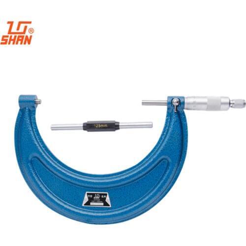 SHAN Outside Micrometers 100-200mm Micrometer Gauge Carbide Alloy With Reference Rod Caliper Measuring Tools