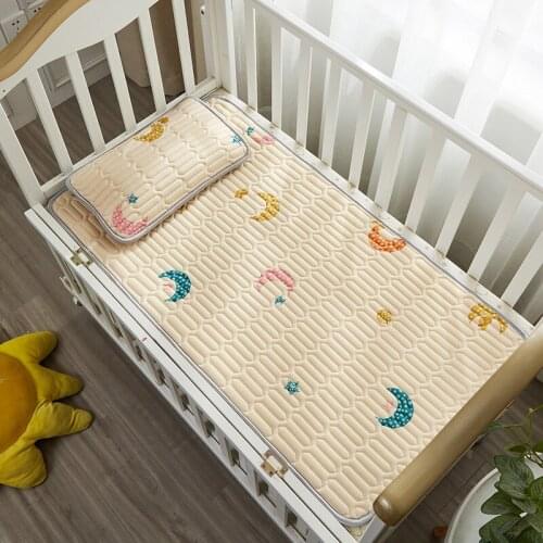 New styles of cool summer latex mattress for children outdoor folding portable stroller pad crib mattress cute cartoon printing