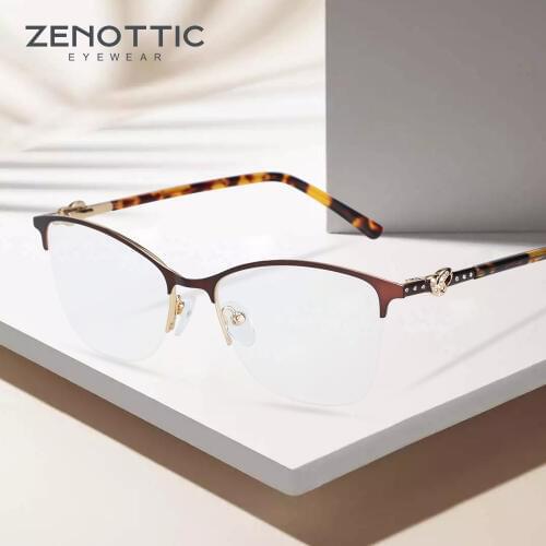 Titanium Alloy Glasses Frame Men Women Unisex Brand Designer Vintage Half Frame Prescription Eyeglasses Optical Frame Eyewear