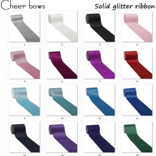 Wholesale Fashion Solid Glitter Ribbon 7.5cm 3'' DIY Hairbows Accessories DIY Handmade Materials Gifts Packing Wrapping 50/100 y