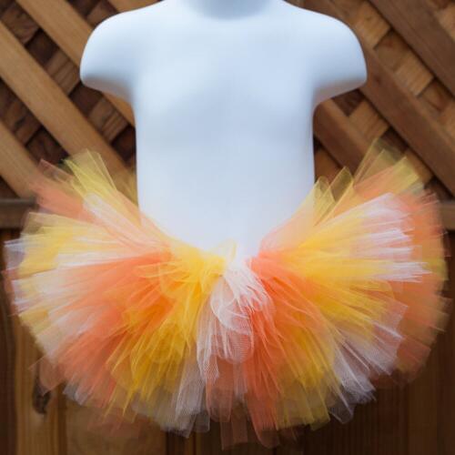 Girls Orange Fluffy Tutu Skirt Baby Birthday Party Tulle Skirt Kids Performance Tulle Skirt Girl Halloween Unicorn Tutus 0-12Y