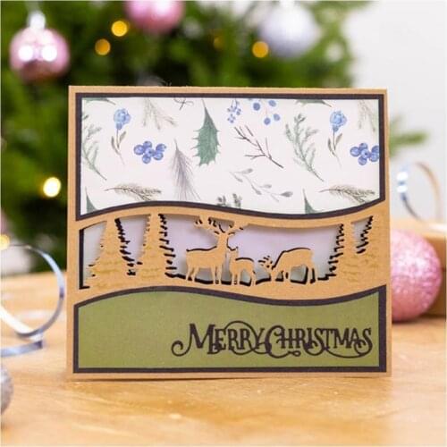 Panalisacraft Christmas deer woods Metal Cutting Dies Stencils for DIY Scrapbooking/album Decorative Embossing DIY Paper Cards