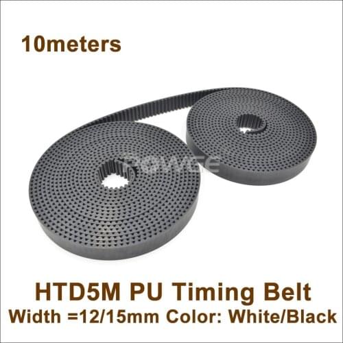POWGE 10meters HTD 5M PU Open Belt Timing Belt Width 12mm/15mm HTD5M Synchronous Belt 5M-15 5M-12