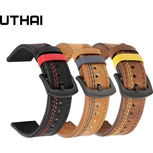 High-Quality Genuine leather Calfskin Strap 18mm 20mm 22mm 24mm bracelet For Huawei /Samsung S3/Active Smart watch band Z37