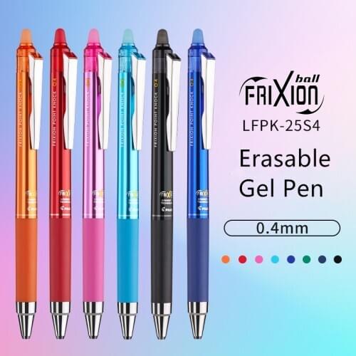 Pilot Frixion Erasable Gel Pen Colored Ink Syunergy-Tip 0.4mm Penpoint 8 Colors Students and Office Supplies LFPK-25S4