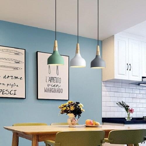 Modern Multicolour LED Pendant Light Kitchen Beside Table Restaurant Dining Table Chandelier Hanging Lamp Simple Decoration