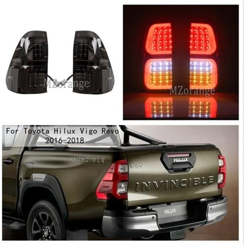 1 PAIR LED Car Produce Rear Tail Lights For Toyota Hilux Vigo Revo 2016-2018 Stop Turn Signal Lamp Warning Brake Car Accessories