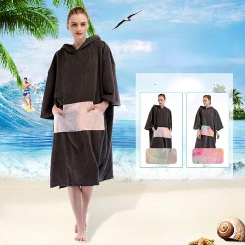 Outdoor Beach Ladies Long Sleeve Hoodie Oversized Hoodie Cloak Changing Robe Hooded Bath Towel Quick Dry Towel