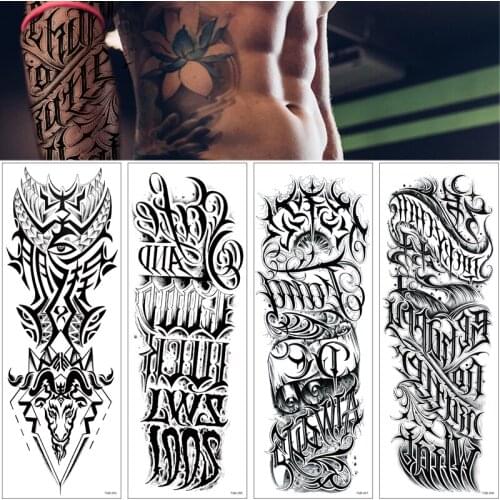 Temporary Tattoos for Men Women (L19“xW7”), Full Arm Temporary Tattoos Sticker,Realistic Fake Tatoo Waterproof and Long lasting