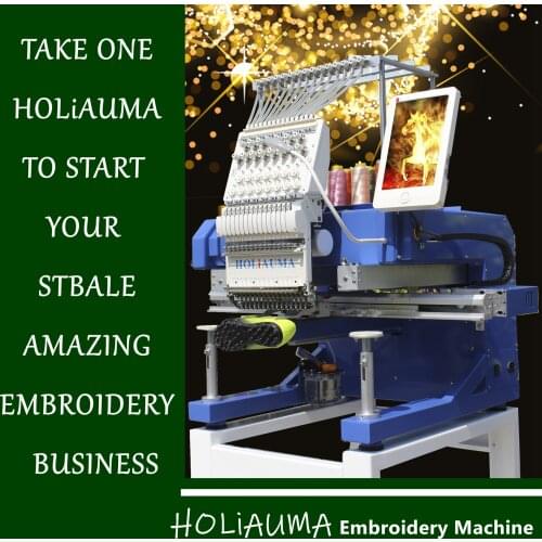 450*650 mm hat embroidery machine HO1501N automatic single head computer embroidery machine cap/tshirt/flat/chenille for sale