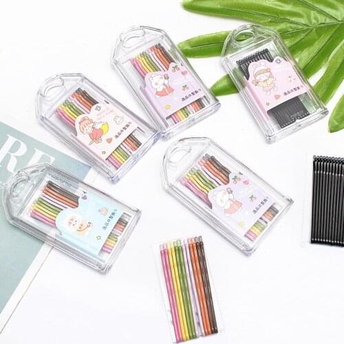 12pcs/box Colorful Hair Clips Colorfull Barrettes Women Bobby Hairpins Invisible Wave Hairgrip Girls Kids Styling Accessories