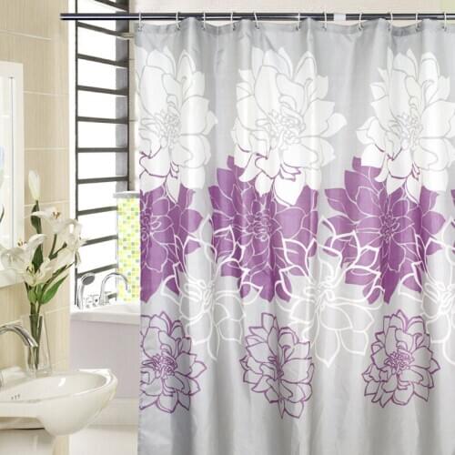 Peony Flower Print Shower Curtain for Bathroom Jarl Home Thick Waterproof Polyester Fabric Grommet Top Farmhouse Hotel Curtains