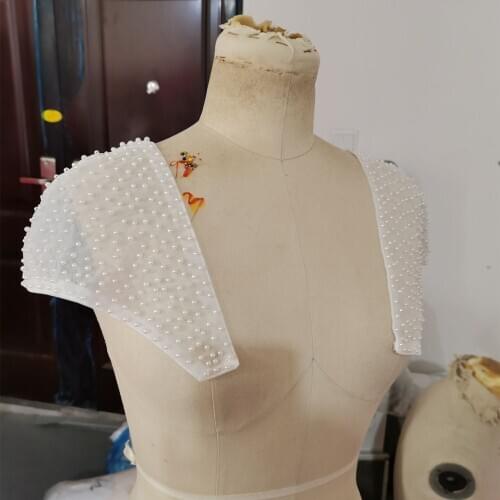 Pearls Removable shoulder straps Wedding Party Dress shawl, wedding gauze, Seperate Bride Dress Straps With Buckle