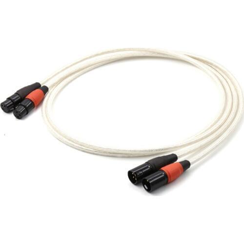 Hifi audio Signature OCC pure copperr silver plated XLR audio video interconnect cable 1pair