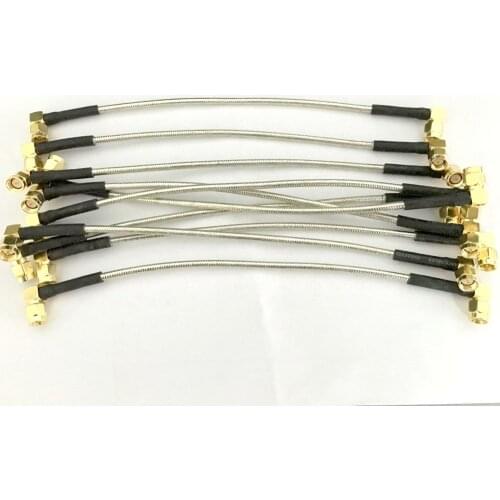 10pcs/lot SMA Male Right Angle to SMA Male Right Angle adapter RG402 Cable 20cm 50Ohm