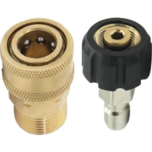 2X Durable Pressure Washer Quick Connect M22/14 To 1/4 Inch Pipe Heavy Duty
