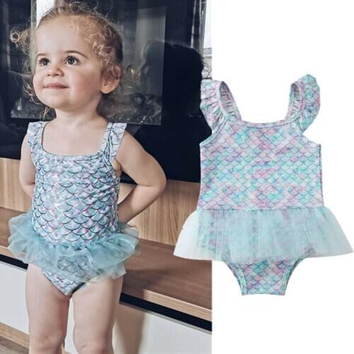 2020 Summer Kid Baby Girl Bathing Bodysuit Cute Swimming Bikini Suit One-piece Swimsuit Swimwear