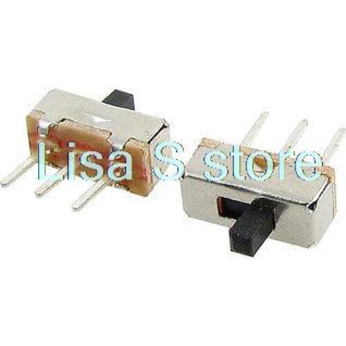 50 Pcs 3mm High Knob 3P 2 Position 1P2T SPDT Vertical Slide Switch 0.5A 50V DC