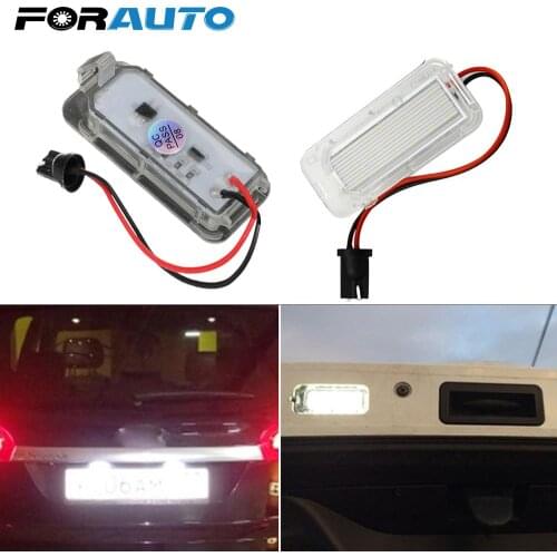 White 12V For Ford Focus 5D Fiesta Mondeo MK4 C-Max MK2 S-Max Kuga Galaxy LED Number License Plate Light Lamp 2pcs 6000k
