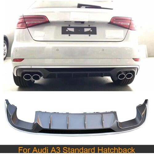 Car Rear Bumper Diffuser for Audi A3 Standard Hatchback 2 Door 2017-2019 PP Rear Lip Spoiler PP Car Accessories