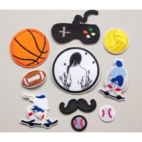 Gamepad Embroidery Patch For Boys Iron On Patches Embroidered Clothes Patchs Appliques Basketball For Clothing Sticker CX221-230