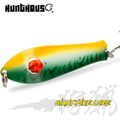 Hunthouse metal fishing lure spoon lure spinner bait hard baits 75mm 11g trolling sinking brass pike Perch freshwater LW810