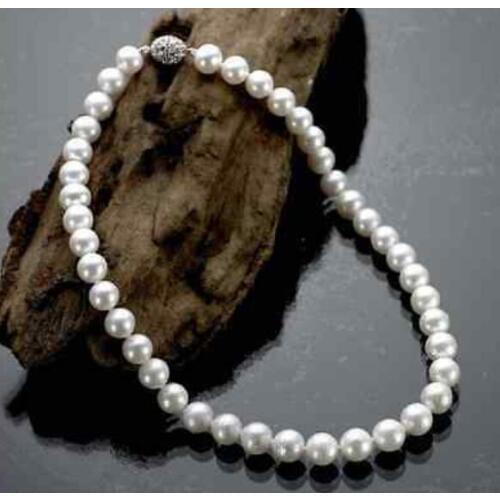 Classic AAA round 10-11 mm white pearl necklace 18inch 36"