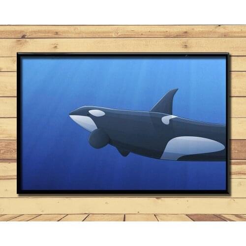 Orca Ferocious Marine Animal (11) Wall Posters Prints Silk Art Painting For Home Wall Bedroom Decor