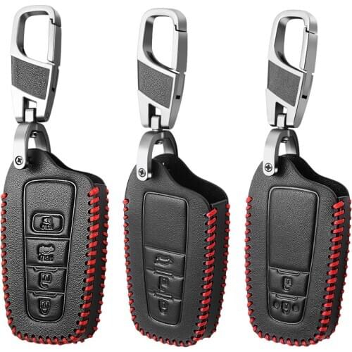 Leather Car Key Case Cover For Toyota C-HR CHR Rav4 Corolla Camry Avalon Land Cruiser Prado Prius 2018 2019 2020 Remote Cover