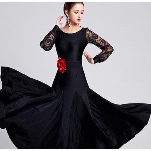 Red standard ballroom dress women waltz dress Dance wear ballroom dance dress modern dance costumes flamenco dress