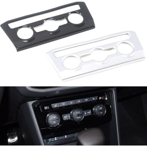 Air Conditioning Switch Buttons Cover For Volkswagen VW Tiguan 2017 2018 2019 2020 Chrome Accssories Carbon Look Mouldings