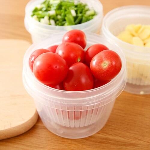 Kitchen Transparent PP Storage Box Double Drain Storage Home Organizer Food Container Sealed Storage Box Kitchen Accessories