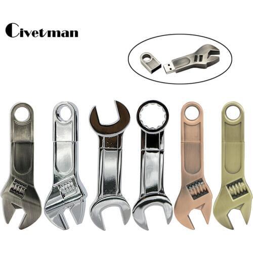 Pendrive Metal Adjustable Wrench USB Flash Drives 256GB Memory Stick 8GB 16GB 32GB 64GB 128GB USB 2.0 Flash Memories Thumb Disk