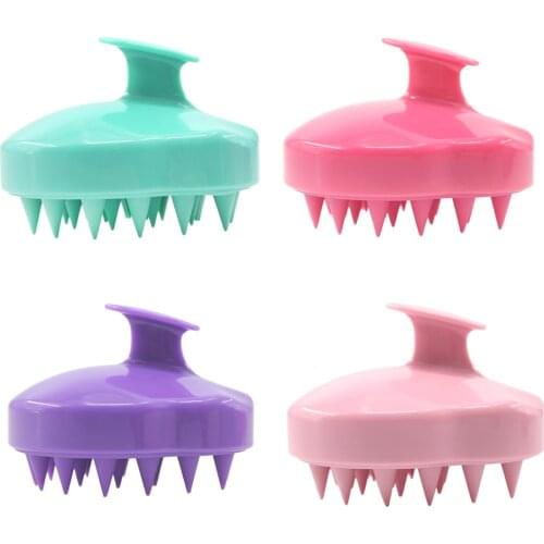5 Colors Spa Massage Hair Comb Handheld Silicone Scalp Shampoo Massage Brush Shower Bath Comb Hairbrush Soft Styling Tool