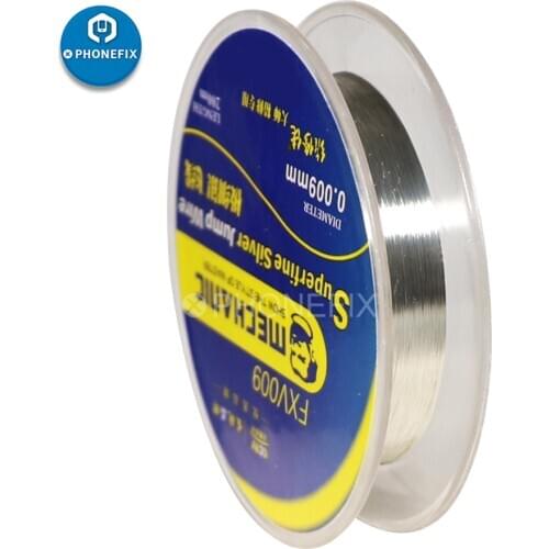 Mechanic Solder Wire FXV009 0.009mm Superfine Silver Jump Wire Fingerprint Repair Motherboard Soldering Connection Copper Wire