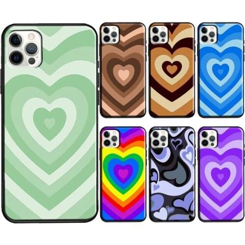Latte Love Brown Heart Aesthetic Soft Case For iPhone 11 12 Pro Max 12 Mini 6S 7 8 Plus SE 2020 XS Max X XR Phone Coque