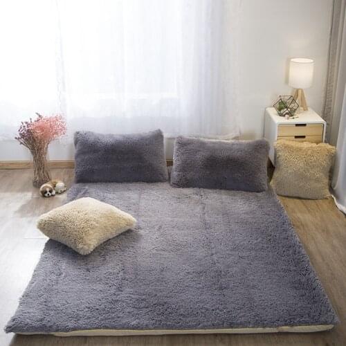 Floor Mattress Foldable Plush Tatami Thickening Coral Velvet Soft Warm Fleece Cushion Dormitory Hotel Winter Bed Mat