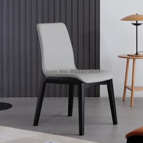 Solid Wood Dining Chair Nordic Chair Home Dining Table And Chair Restaurant Backrest Dining Stool Modern Minimalist Ins Light Lu