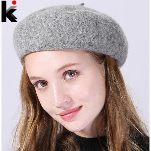 2017 Autumn And Winter Beret Hat For Women Solid Wool Berets Cap Female Causal Fashion Lady Streetwear Apple Hats Boina Feminina