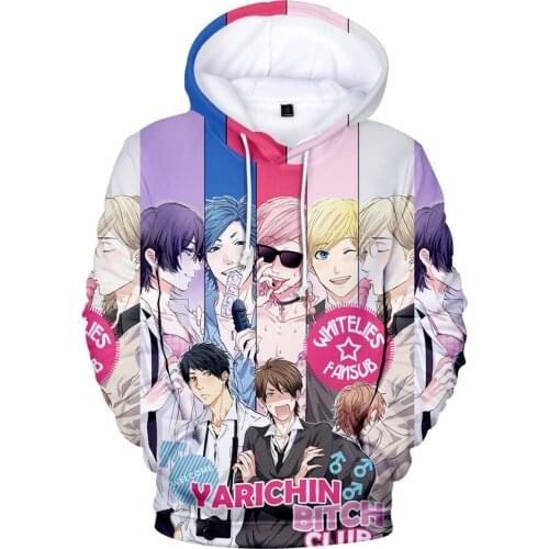 Autumn/Winter Men/women Long Sleeve dress up Polyester Anime Yarichin B Club 3D Hoodie Fashion Lovely young
