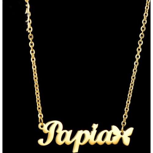 Name Custom Made Pendant Butterfly Necklace Gold Color Personalized Necklace