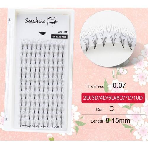 Seashine Lashes 2D3D4D5D6D7D10D False Lashes Premade Russian Volume Fans Makeup Cilios Faux Mink Premade Fans Eyelash Extension
