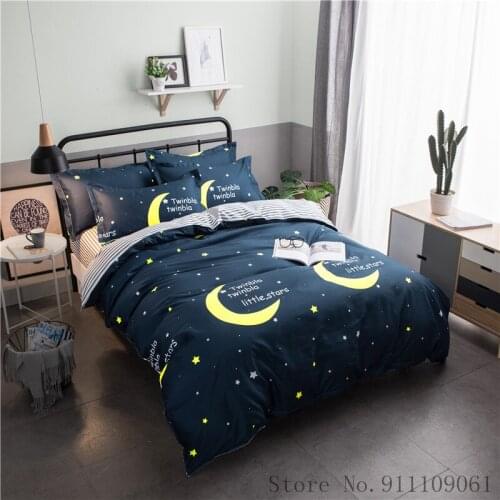 Modern Stylish Home Textile Duvet Cover Flat Bed Sheet Pillowcase King Queen Twin Size Bedding Linens Set Bedclothes 3/4Pcs