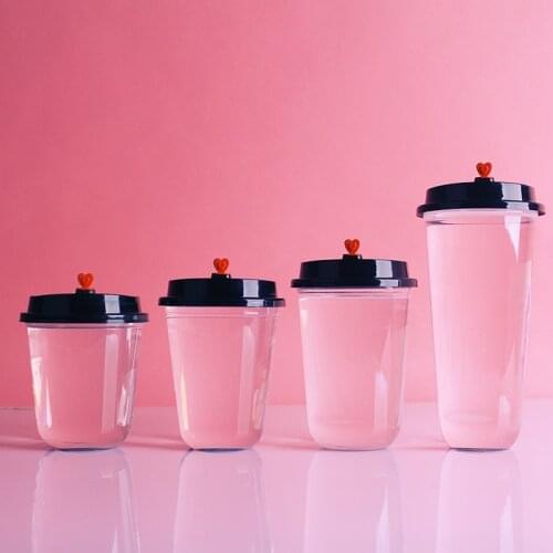 50pcs High quality ice cream cup disposable plastic cup 360ml 500ml 700ml juice coffee milk tea drinking cup party dessert cups