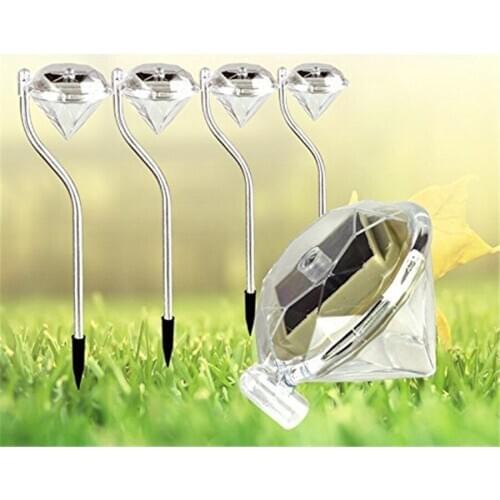 LED Solar Lights Color Changing Diamond Lamps Outdoor Garden Patio Lawn Stake Lights Solar Landscape Pathway Grounding Lamps