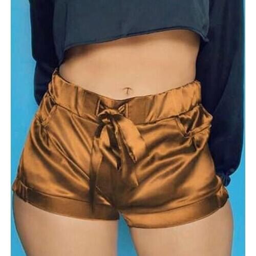 Women Pink Satin Shorts Fashion Sexy Bodycon Workout Flannel Short Pants Feminino Pantalones Mujer Fitness Soft Sportwear