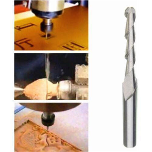 1PC 3.175MM Solid Carbide 2mm Dia Spiral 2 Flutes Ball Nose End Mill CNC Engraving Bit VER36 P0.11