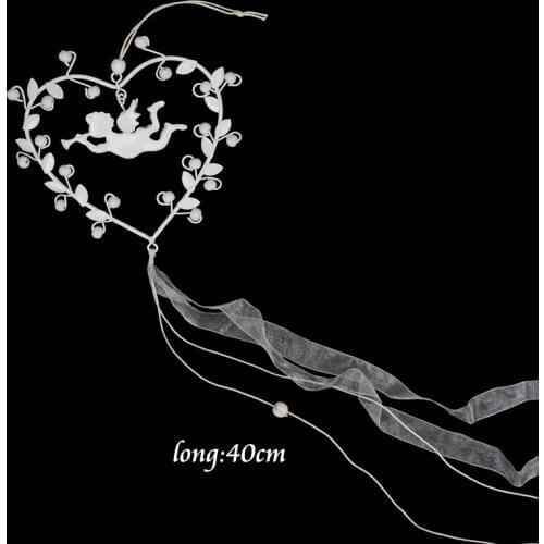 Christmas tree decorations supplies 1pc white metal heart reindeer tree hanging crafts Christmas Ornament Drop Pendent XMAS